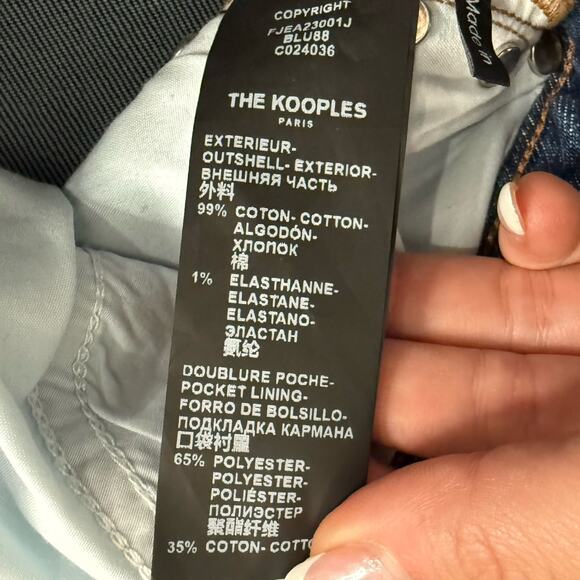 The Kooples Katy Blue Earth Dot Silver Studded Straight Leg Denim Jeans size 28 - Picture 5 of 12